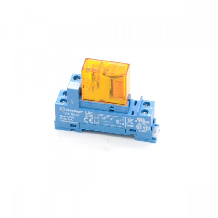 Relai 40.31 bobine 24Vdc,1 contact 10A, avec embase a fixer sur rail DIN