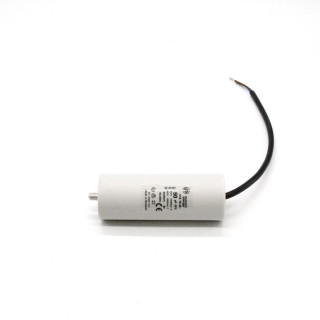 Condensateur 50µF 400Ven boitier plastique 45x117 avec câble 250mm