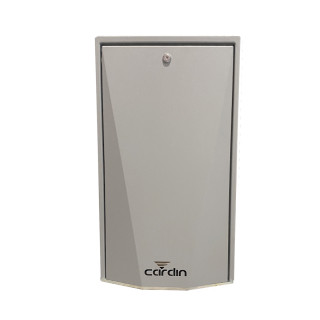 Caisson métal pour moteurs coulissants  avec serrure et platine au sol couleur gris 9007 texturé