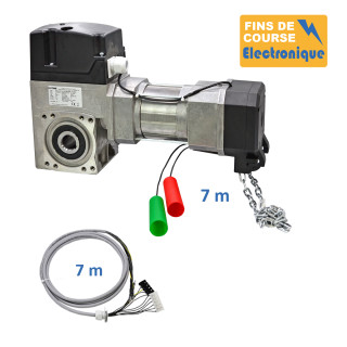SE3C 430CH 24TRS 7M-Opérateur de porte sectionnelle max:430kgs, triphasé, secours par treuil à chaîne, position par codeur avec câble 7m