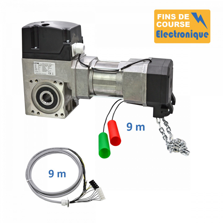 SE3C 430CH 24TRS M-Opérateur de porte sectionnelle max:430kgs, triphasé, secours par treuil à chaîne, position par codeur avec câble 9m