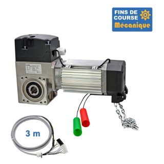 SAT 530CH 24TRS 3M-Opérateur de porte sectionnelle max:530kgs, triphasé, secours par treuil à chaîne, fins de course mécanique a