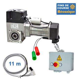 SACL 400CH 24TRS 3M + PIC 303-Opérateur de porte sectionnelle max:400kgs, 230V, secours par treuil , fins de course mécanique av