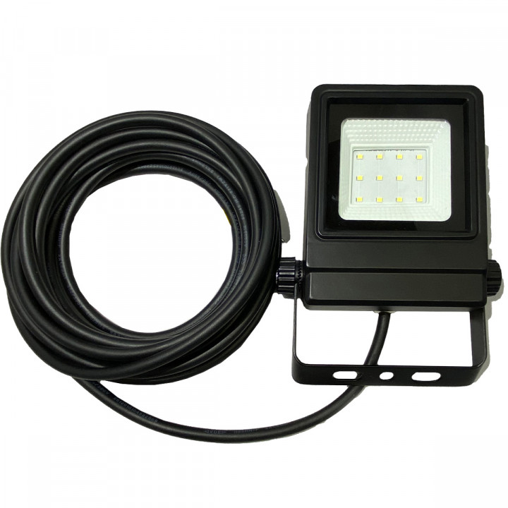 Projecteur à leds 24VDC 10W-5700K avec câble 5m et support mural