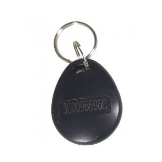 BA403-Badge de proximité EM 125KHZ-lecture seule-format porte-clé noir-N° serigraphié