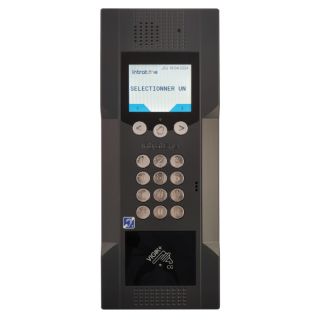Interphone Vidéo Intracode avec écran couleur LCD défilement de noms avec clavier codé 12 touches et lecteur de proximité Vigik+