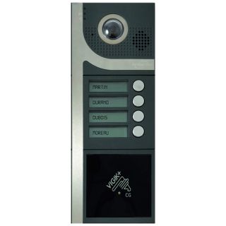 Pack complet 1 interphone Vidéo 4 boutons d'appel sans clavier+1 centrale Vigik® 1 porte+1 module4G-gestion à distance et mise