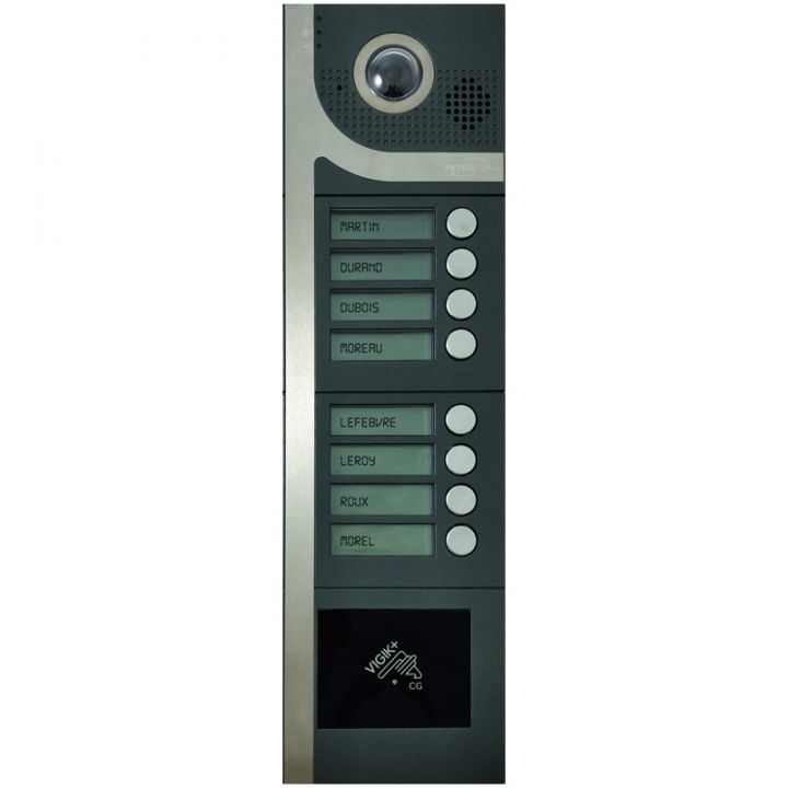 Pack complet 1 interphone Vidéo 8 boutons d'appel avec clavier+1 centrale Vigik® 1 porte+1 module4G-gestion à distance et mise