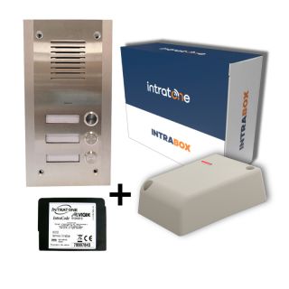 Intrabox Audio Appel Gardien 3 boutons d'appel+1 centrale Vigik® 1 porte+1 module 4G-inclus gestion à distance et mises en relat