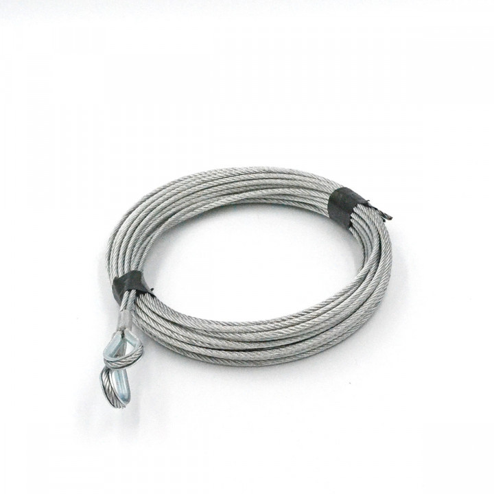 Paire de câble acier 3,00mm - 6x19 - longueur m avec cosses et manchons pour portes sectionnelles