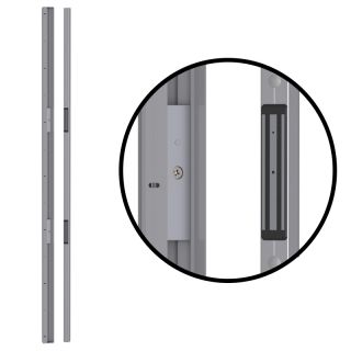 CPREG2N/250AS - Bandeau 2500mm Aluminium Satiné, 2 ventouses 300 daN 12/24V DC + Contact d'état conforme NF S 61 937