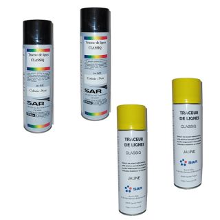 Pack Aérosols 2 jaunes et 2 noirs de 500ml - peinture solvantée