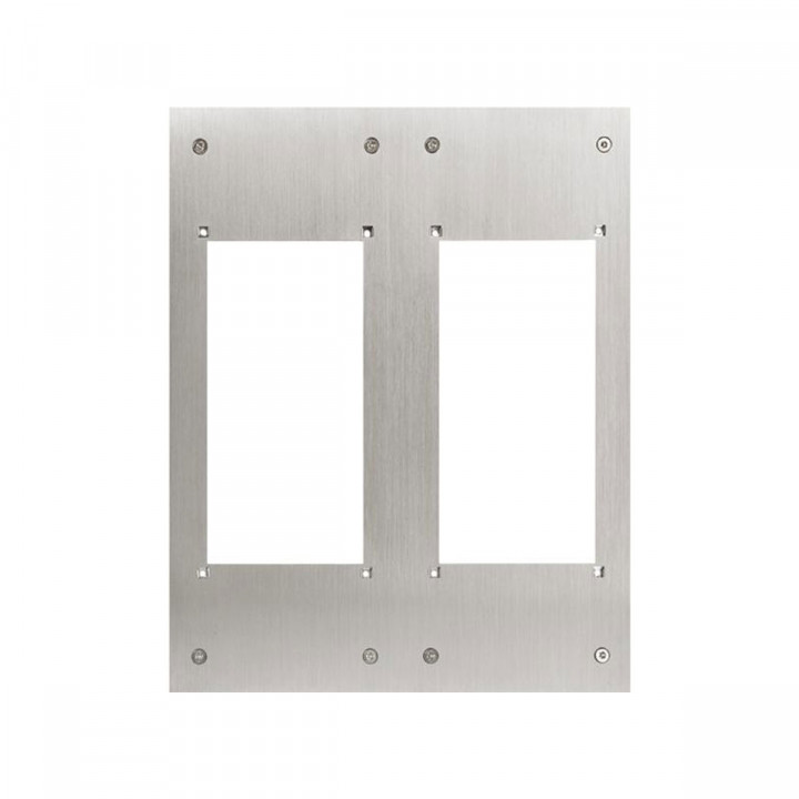 GF2F-Façade d'encadrement en zamak pour installation de 2 modules pour platine modulaire GT