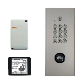Intrabox Data Eco Clavier codé Haussmann : 1 Haussmann Vigik+ +1 centrale de gestion 1 porte+1 module Data avec synchronisation 10 ans-pose en encastrement -finition argent