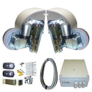 Kit STAR_24 2V-2 opérateurs 24V pour portail 900kgs avec verrouillage et 1 ressort de pression , 1 armoire de commande, 2 batter