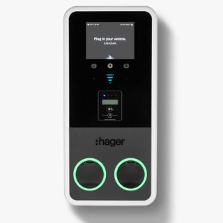 XVG222S-Borne de recharge WITTY PARK2 totem IP55 IK10 OCPP-Puissance maximale de 2x22kW (32A)-2 prises T2S, 1 lecteur RFID, 1 mo
