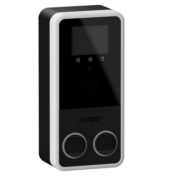 XVG222S-Borne de recharge WITTY PARK2 totem IP55 IK10 OCPP-Puissance maximale de 2x22kW (32A)-2 prises T2S, 1 lecteur RFID, 1 mo