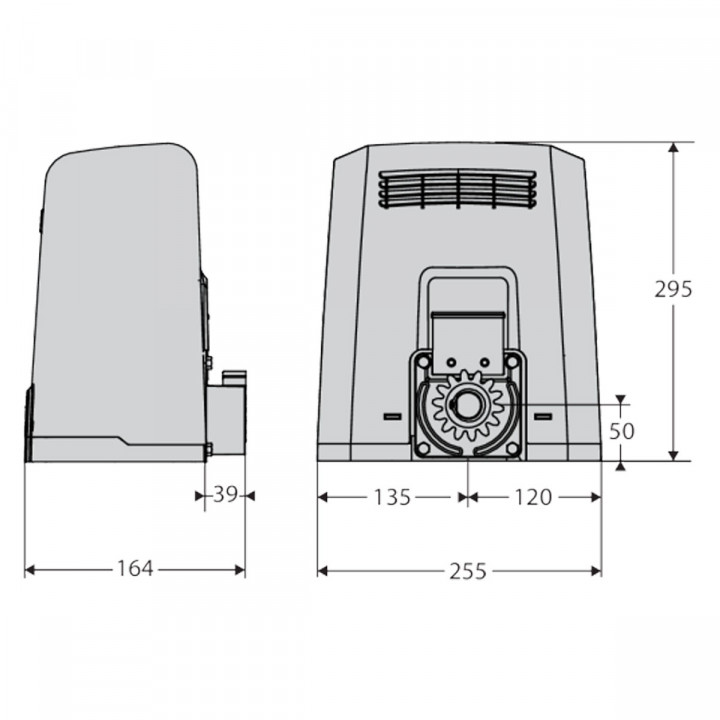 Kit complet DEIMOS BT B 400 24 V pour portails coulissants jusqu'à 400 kg. Composé de 1 moteur ,1 centrale MERAK B400,1 paire de cellule THEA, 4 télécommandes 4 touches MITTO COOL 4
