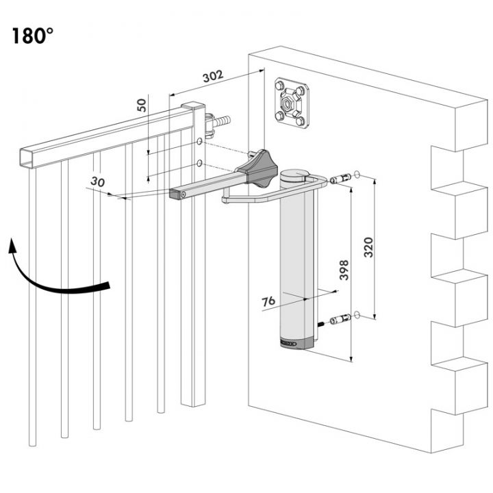 VERTICLOSE 2 WALL-FERME-PORTILLON HYDRAULIQUE MTGE MURAL MAX:1.5M-150K