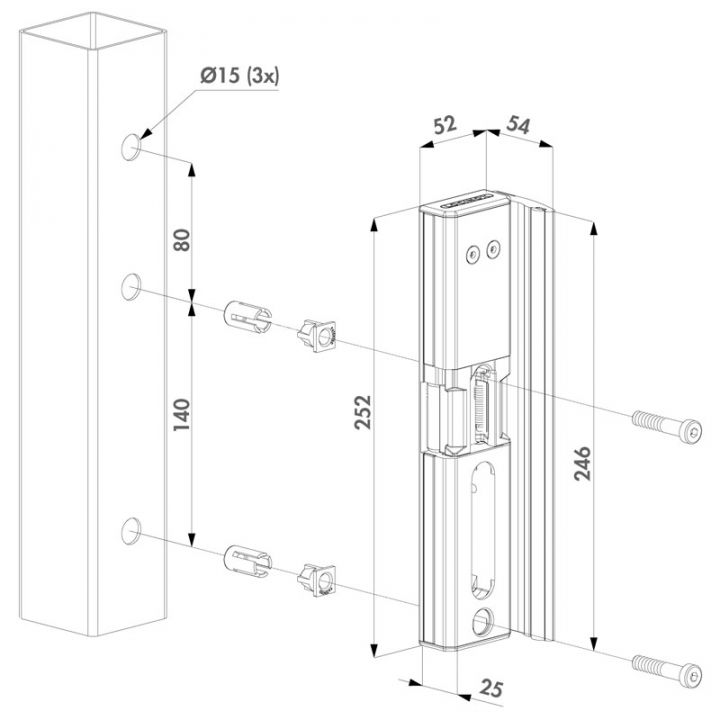 MODULEC-SA-E-9005 - GACHE ELECTRIQUE A EMISSION EN APPLIQUE RAL 9005