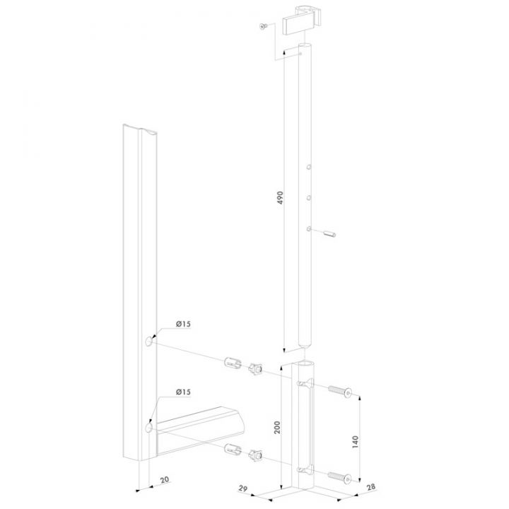 VSF-K-QF1BL-ALUM - VERROU DE SOL MANUEL COURSE 140MM-ALU