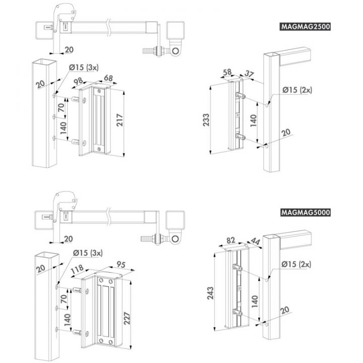 MAGMAG3000-SILV - VENTOUSE ELECTROMAGNETIQUE EN APPLIQUE SANS POIGNEE