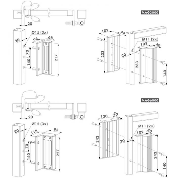 MAG3000-SILV - VENTOUSE ELECTROMAGNETIQUE EN APPLIQUE AVEC POIGNEE