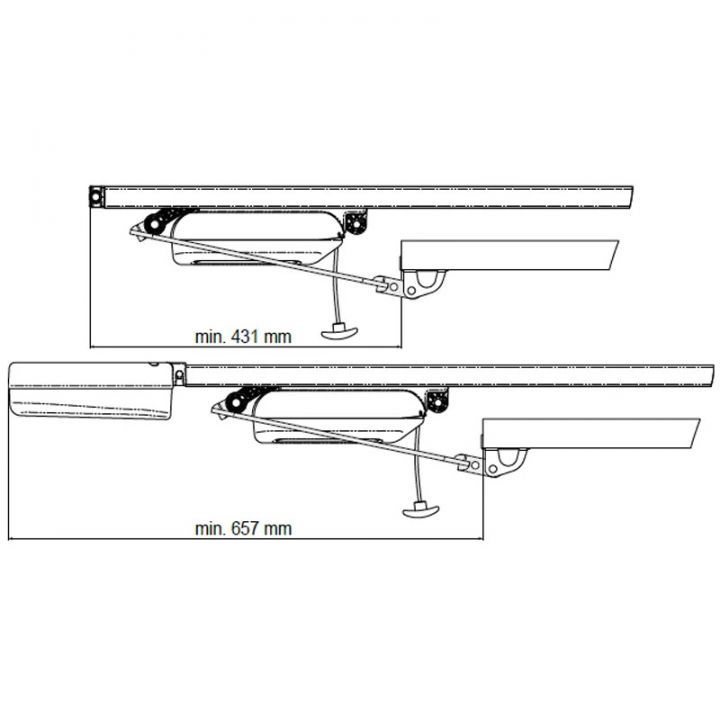 Y7044V000 - Kit de ferrures de porte à faible retombée de linteau pour BASE+,PRO+,TIGA et TIGA+