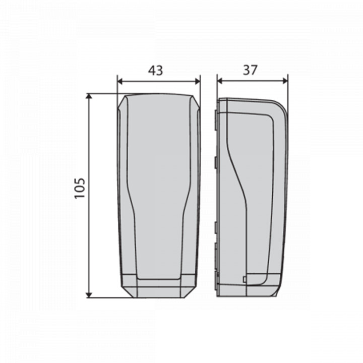 DESME A15 - Paire de cellules photo-électriques à alignement automatique (à système d'auto-alignement intégré). Portée 30 m. Alimentation 24 Vca/Vcc.