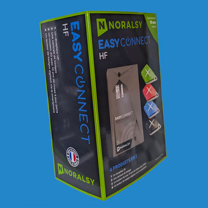 EC-HF -Récepteur HF EASYCONNECT - 2 relais - 868 MHZ - connectivité 4G-10 ans de DATA inclus- capacité 6000 télécommandes/badges/badges digital - centrale de badges (en connectant un lecteur Vigik+)