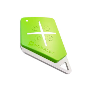 TELP8-V -Télécommande Bi-technologie - HF 868 Mhz - 4 canaux - tag Mifare - numéro gravé sur insert INOX  - pour gestion temps réel ou gestion autonome - Couleur vert