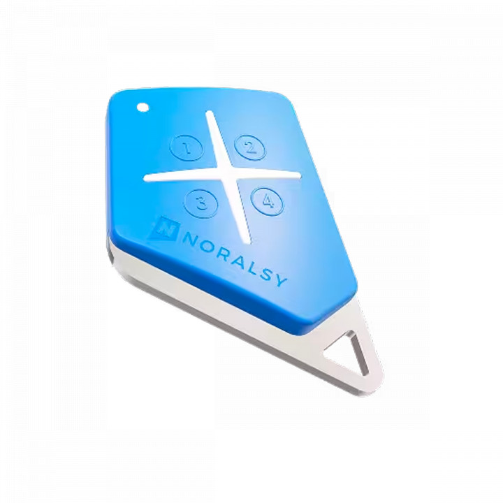 TELP8-B -Télécommande Bi-technologie - HF 868 Mhz - 4 canaux - tag Mifare - numéro gravé sur insert INOX  - pour gestion temps réel ou gestion autonome - Couleur bleue