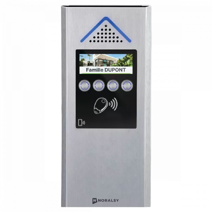 TP4G-VA-2 -INTERPHONE 4G MINI VILLA ALU ARGENT-ENCASTR.-PRÉPAYÉ 2 ANS
