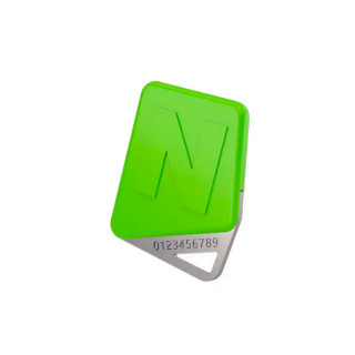 KCP8-V -Badge Mifare - format porte clé - numéro gravé sur insert INOX- pour gestion temps réel ou gestion autonome -  couleur vert