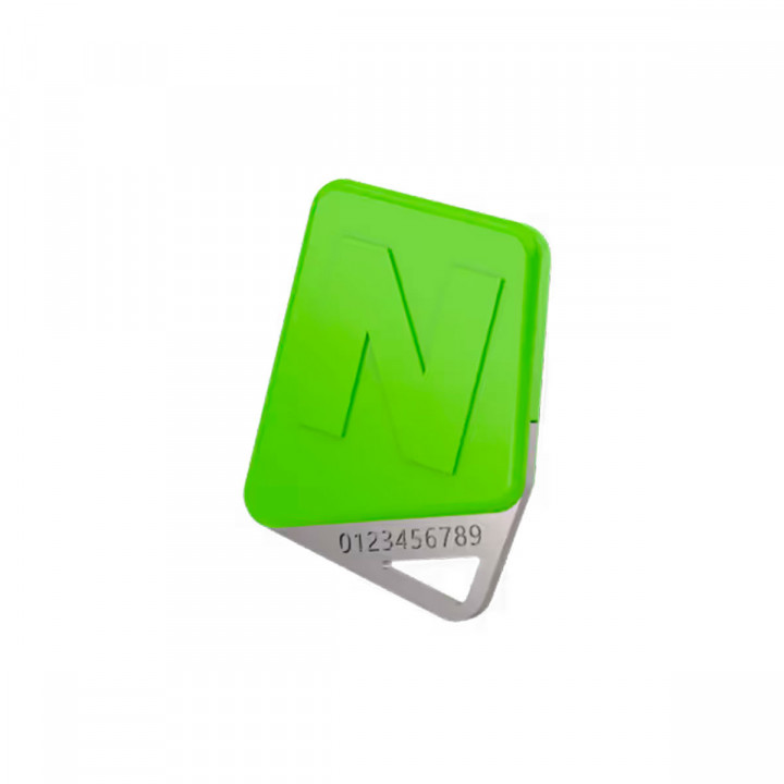 KCP8-V -Badge Mifare - format porte clé - numéro gravé sur insert INOX- pour gestion temps réel ou gestion autonome -  couleur vert