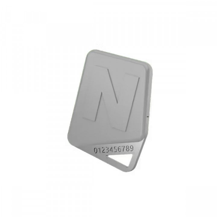 KCP8-G -Badge Mifare - format porte clé - numéro gravé sur insert INOX- pour gestion temps réel ou gestion autonome -  couleur grise