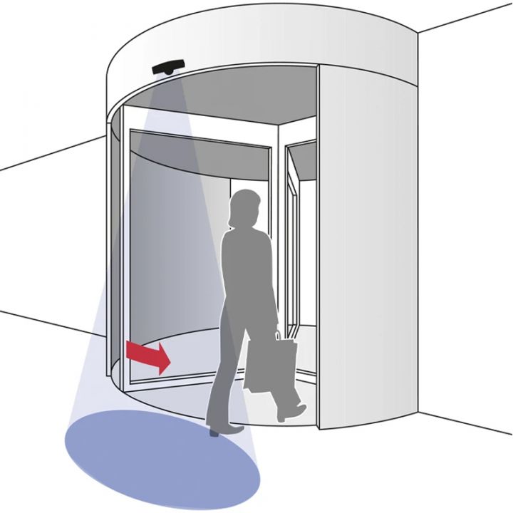 MERKUR 2 ES - Radar de detection de mouvement avec reconnaissance de direction pour porte automatique pour porte turnante,coulis