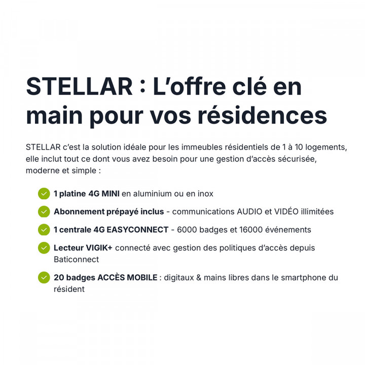 KIT STELLAR-PLAT.TP4GVP-A 4G MINI V+ ARG.+20 BDG-PRÉPAYÉ 15 ANS/10 LOG