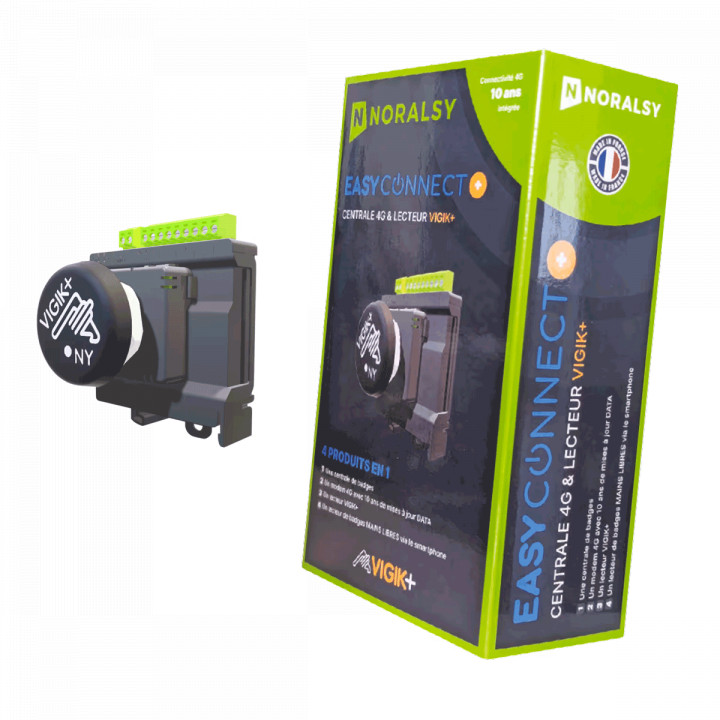 DECC-T -Pack EASYCONNECT+  comprenant une centrale 4G (EC-C) 1 porte module 4G integré DATA 10 ans + un lecteur VIGIK+ T25 (LVP-T)