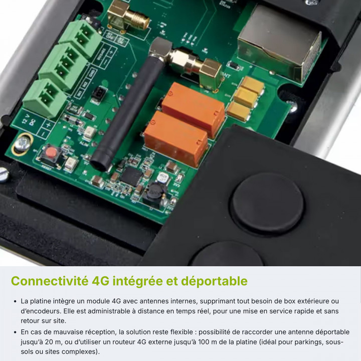 TP4GVP-TAC-10 -Interphone 4G TOUCH CLAVIER VIGIK+ - 10 ans de communications VIDEO illimités - 4 boutons d'appels - 1 à 4 directions  - Finition brossée argent - Pose en encastrement